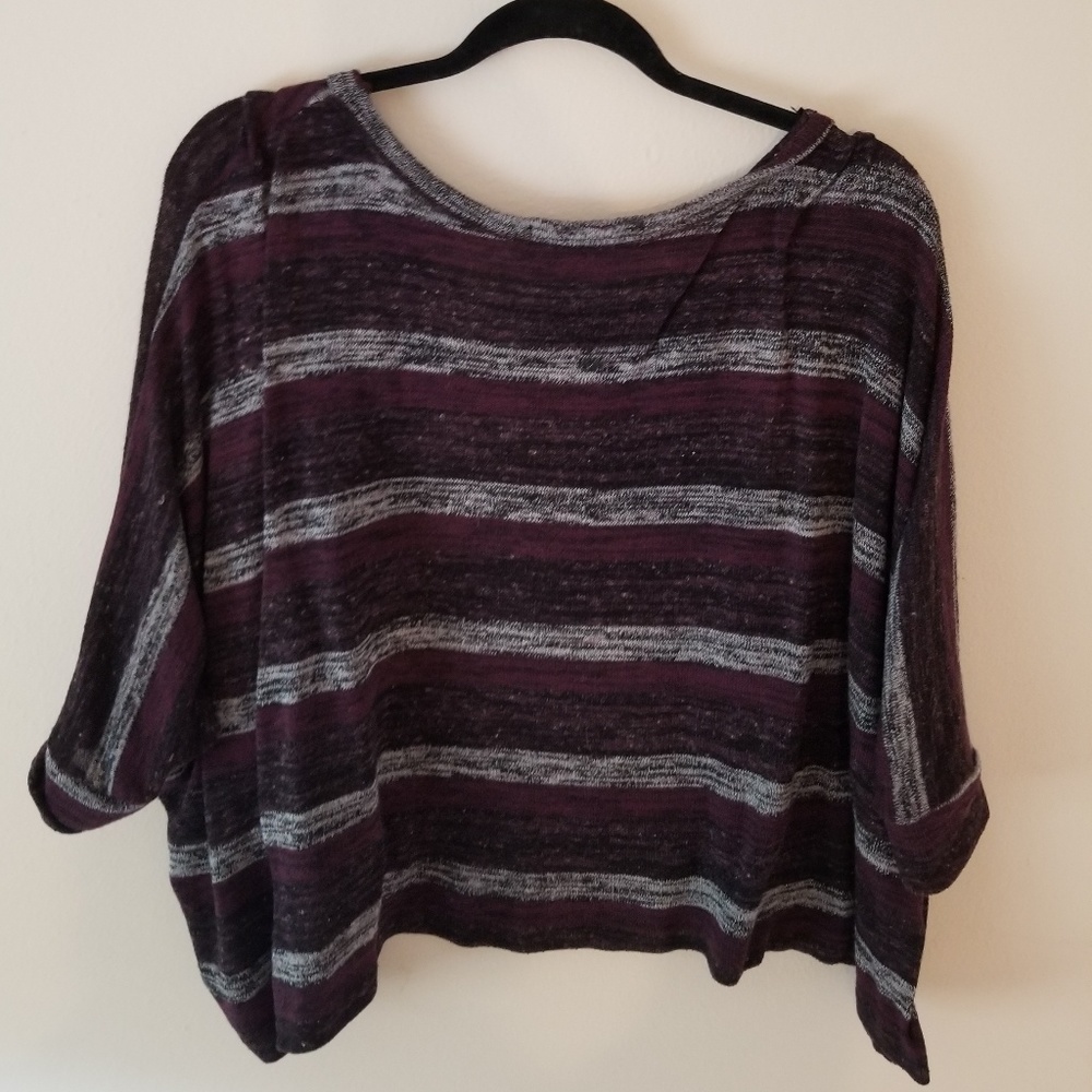 Stripped Poncho with sleeves